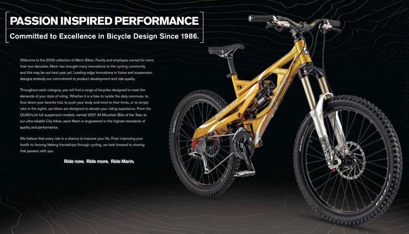Marin Bikes catalog spread
